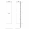 Шкаф пенал BelBagno Fly-Marino 40 L FLY-MARINO-1500-2A-SC-RG-P-L подвесной Rovere grigio МДФ / ЛДСП