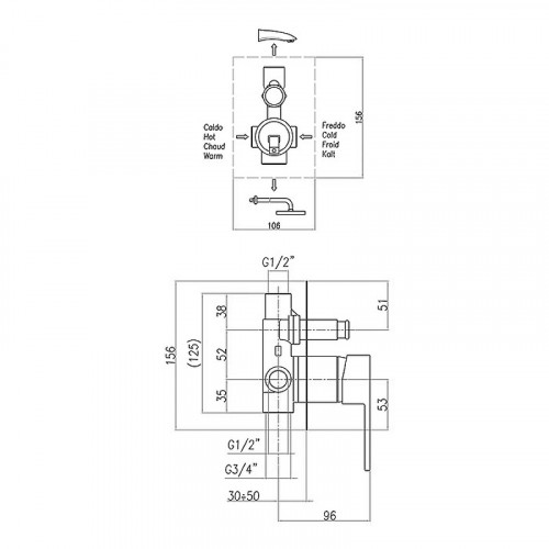 Смеситель для душа Webert Pegaso PE860101010 Золото встраиваемый