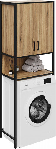 Шкаф пенал DIWO Элиста 65 СФ27573 над стиральной машиной цвет Дуб крафт золотой