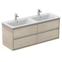 Тумба под раковину Ideal Standard Connect Air 130 E0824UK подвесная цвет Wood light brown + Matt Light Brown (Светло-коричневое дерево + Светло-коричневый матовый)
