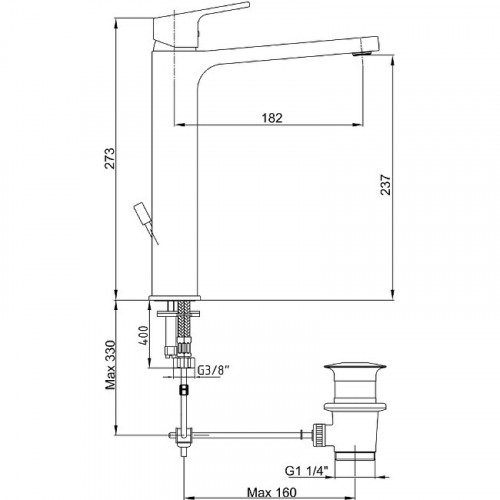 Смеситель для раковины E.C.A. Tiera 102188014EX Хром латунь