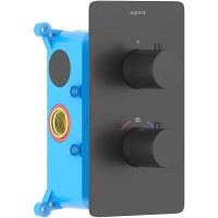 Смеситель для душа Aquatek Европа AQ1391MB с термостатом Черный матовый латунь встраиваемый