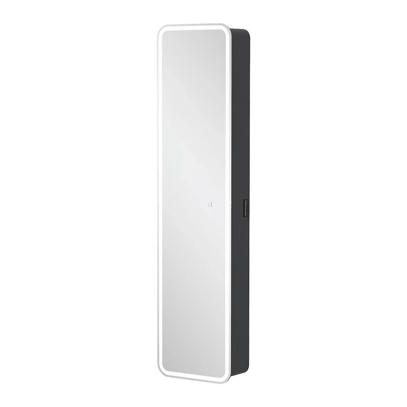 Зеркальный шкаф Equil Eltoro 40 ppELTR40 с подсветкой цвет Черный софт