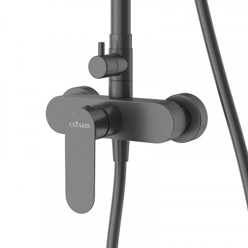 Душевая система Cezares Stylus STYLUS-CD-NOP Черная матовая нержавеющая сталь на стену