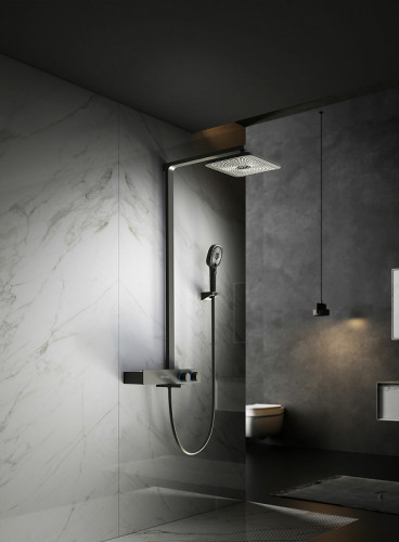 Душевая система Vincea Inspire VSFS-3I13TMB с термостатом Черная матовая латунь на стену