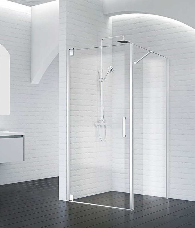 Душевая стенка BelBagno Marmi 90 MARMI-90-FIX-C-Cr профиль Хром стекло прозрачное