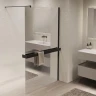 Душевая перегородка Vincea Walk in 90 VSW-1HR900MRB профиль цвет Черный стекло зеркальное