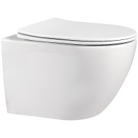 Комплект унитаза с инсталляцией Abber Bequem AC1100-AC0105-AC0120 с сиденьем Микролифт и клавишей смыва Хром фаянс подвесной