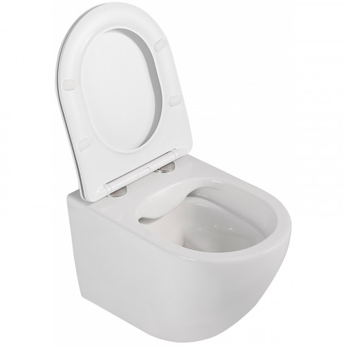 Комплект унитаза с инсталляцией Abber Bequem AC1100-AC0105-AC0120 с сиденьем Микролифт и клавишей смыва Хром фаянс подвесной