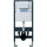 Комплект унитаза с инсталляцией Abber Bequem AC1100-AC0105-AC0120 с сиденьем Микролифт и клавишей смыва Хром фаянс подвесной