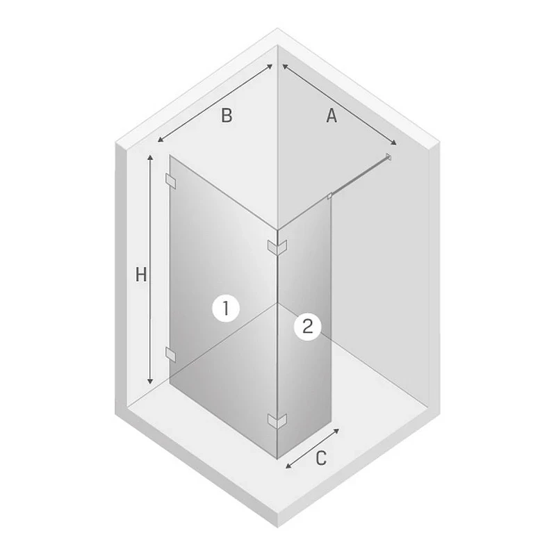 Душевое ограждение New Trendy EVENTA Chrome x150 EXK-4637