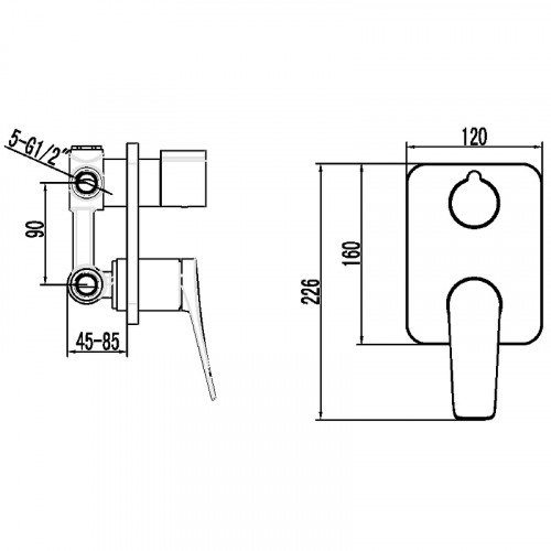 Смеситель для душа Lemark Bronx LM3728BL Черный матовый латунь встраиваемый