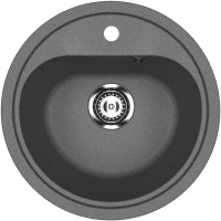 Кухонная мойка Ulgran Classic U-700-343 Антрацит искусственный камень (литьевой мрамор) встраиваемый
