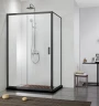 Душевая дверь Aquatek 100 AQ ARI RA 10020BL профиль Черный стекло прозрачное