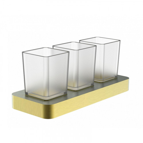 Стакан для зубных щеток Wonzon &amp; Woghand Lotte WW-8338-BG тройной цвет Брашированное золото