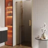 Душевая дверь Cezares Slider 90 SLIDER-B-1-80/90-BR-BORO профиль Брашированное золото стекло бронзовое