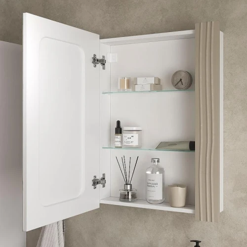 Зеркальный шкаф Volna Lotty 60 L szLOTTY60.L-13 с подсветкой цвет Латте Белый