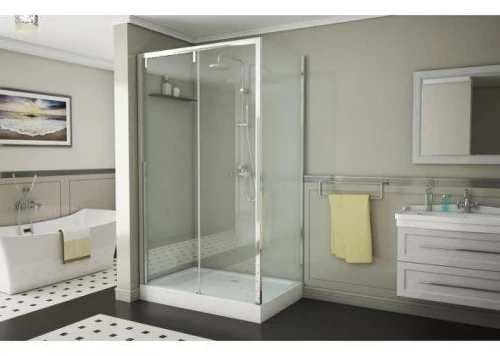 Душевой уголок Bravat Slim Line 120x80 BS120.3104A профиль Хром стекло прозрачное