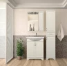 Зеркало со шкафом Style Line Олеандр 2 Люкс 55 ЛС-00000201 с подсветкой Рельеф пастель МДФ / ЛДСП, стекло