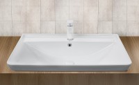 Раковина WeltWasser Deilbach 7608 80 10000004639 Белый глянец фаянс полувстраиваемая