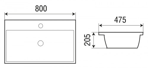 Раковина WeltWasser Deilbach 7608 80 10000004639 Белый глянец фаянс полувстраиваемая