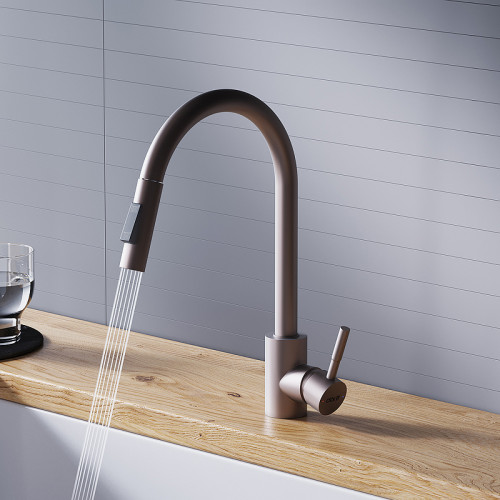 Смеситель для кухни Dorff Logic D3007511 Сатин нержавеющая сталь