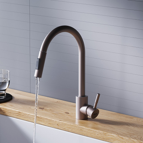 Смеситель для кухни Dorff Logic D3007511 Сатин нержавеющая сталь