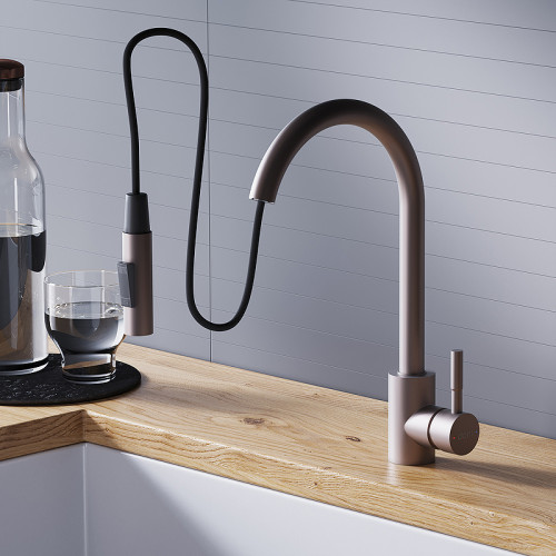 Смеситель для кухни Dorff Logic D3007511 Сатин нержавеющая сталь