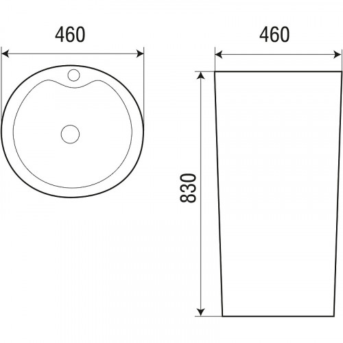 Раковина WeltWasser Leerbach 4646 GL-WT 46 10000005491 Белый глянец фаянс напольный