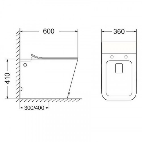 Унитаз SantiLine SL-5033 приставной с сиденьем Микролифт фаянс приставной