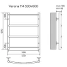 Водяной полотенцесушитель Azario Verona 500x600 П4 AZ04156 нижнее/диагональное подключение, G 1/2 Хром
