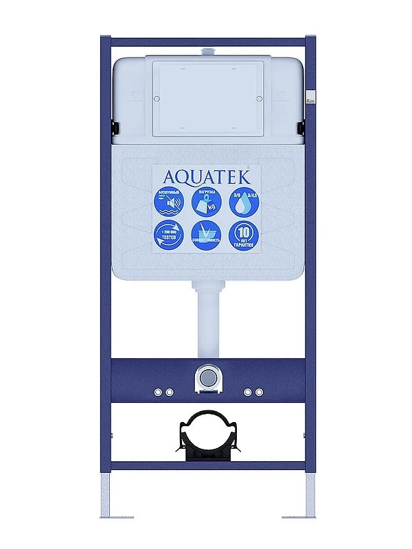 Комплект унитаза с инсталляцией Aquatek Set Aquatek Классик-015 4в1 цвет Белый с сиденьем Микролифт и клавишей смыва цвет Белый