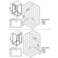 Душевая кабина Esbano ESE-129CKR 120x90 ESKE129CKR без гидромассажа