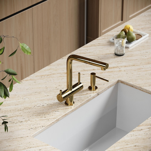 Смеситель для кухни Sancos Spin SC4015ZG цвет Полированное золото