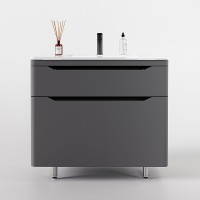 Тумба под раковину Style Line Марелла 90 Люкс Plus СС-00002418 Серый матовый антискрейтч МДФ / ЛДСП