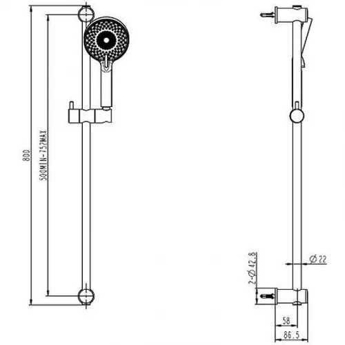 Душевой гарнитур Caprigo Parts 98-571-crm Хром