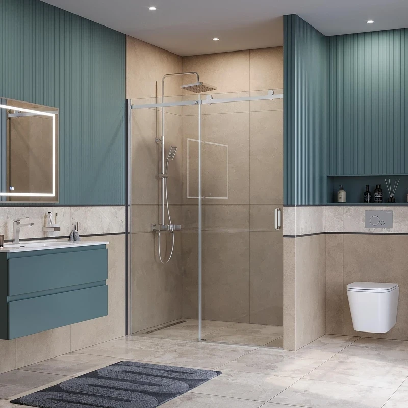 Душевая дверь BelBagno Soft Close-2 140 SOFT_CLOSE-2-BF-1-140-C-Cr профиль Хром стекло прозрачное