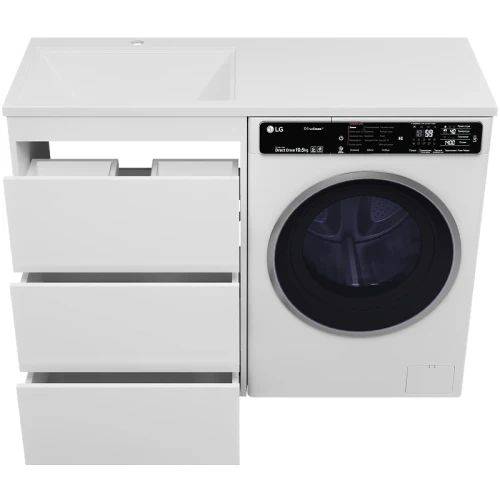 Тумба с раковиной Brevita Grafit 120 L УТ000015087 Белая матовая МДФ / ЛДСП