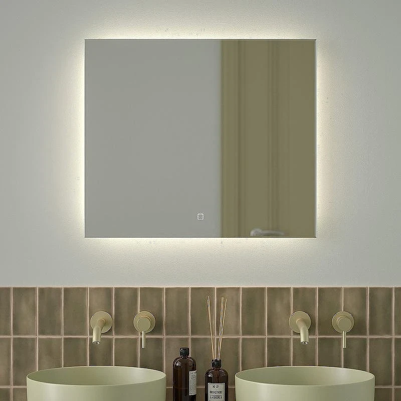 Зеркало Defesto Glow 70х60 DF 2506SH с подсветкой 23W-4500К/с фацетом/Сенсорный выключатель/Нейтральный белый свет