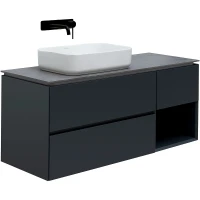 Тумба под раковину Allen Brau Infinity 120 L 1.21005.AM подвесная Антрацит матовый МДФ / ЛДСП