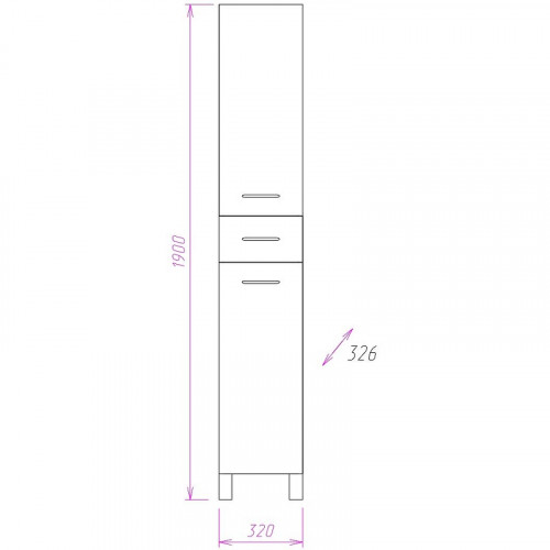 Шкаф пенал Onika Модерн 32.17 R 403212 с бельевой корзиной Белый МДФ / ЛДСП