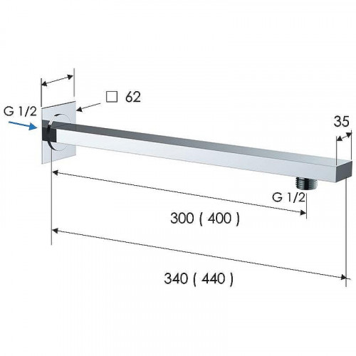 Кронштейн для верхнего душа Remer 348Q30BO Белый матовый