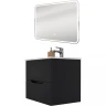 Тумба с раковиной Orange Li-100Tub+Ra подвесная Черная матовая МДФ / ЛДСП