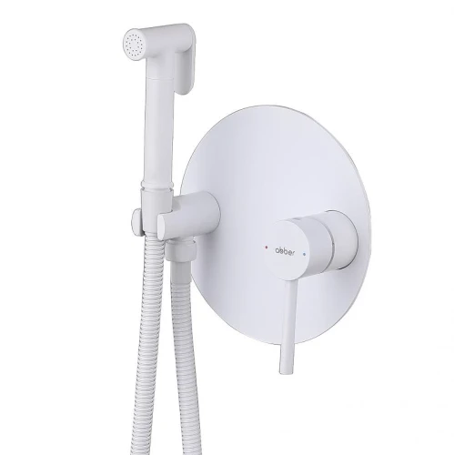 Гигиенический душ со смесителем Abber Emotion AF8826W цвет Белый матовый