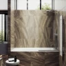 Шторка на ванну Maybah Glass MGV-132-5у 440x1400 в узком профиле Хром матовый стекло сатиновое