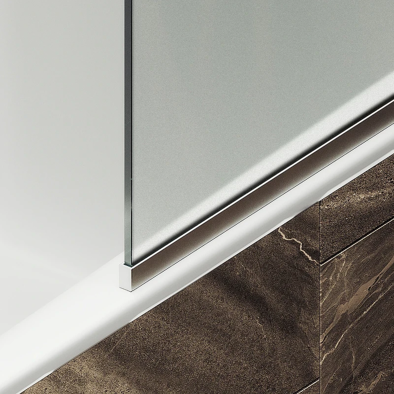 Шторка на ванну Maybah Glass MGV-132-5у 440x1400 в узком профиле Хром матовый стекло сатиновое