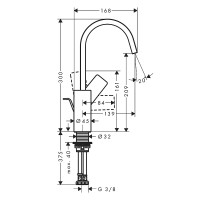 Смеситель для раковины Hansgrohe Vivenis 75030000 Хром латунь