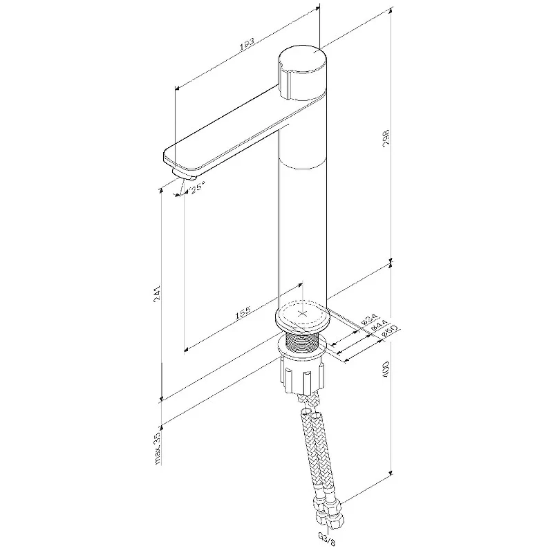 Смеситель для раковины AM.PM X-Joy F85A92522 Черный матовый латунь