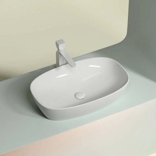 Раковина-чаша Ceramicanova Element 60 CN6049 Белая глянцевая фарфор накладная