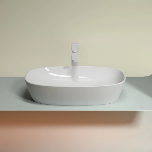 Раковина-чаша Ceramicanova Element 60 CN6049 Белая глянцевая фарфор накладная